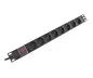 Preview: 19 inch power strip aluminum with switch, 8-way, black, cable length 1.80m