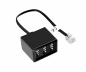 Preview: TAE Répartiteur 3x TAE N/F/F femelle sur RJ11/RJ45 mâle (6P4C), noir, DINIC Box avec trou européen, longueur 0,20m
