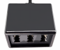 Preview: TAE Répartiteur 3x TAE N/F/F femelle sur RJ11/RJ45 mâle (6P4C), noir, DINIC Box avec trou européen, longueur 0,20m