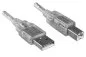 Preview: USB 2.0 Kabel A Stecker auf B Stecker, UL 2725, doppelt geschirmt, transparent, 2,00m