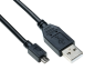 Preview: Cabo micro USB ficha A para ficha micro B, preto, 2,00 m, saco plástico DINIC