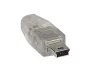 Preview: Cavo mini USB 2.0, da spina A a mini spina a 5 pin, trasparente, 2,00 m, sacchetto DINIC