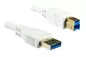 Preview: USB 3.0 Kabel A Stecker auf B Stecker, vergoldete Kontakte, weiß, 2,00m, Plastiktüte