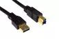 Preview: USB 3.0 Kabel A Stecker auf B Stecker, vergoldete Kontakte, schwarz, 1,00m, DINIC Polybag