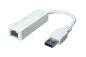 Preview: USB Adapter to Gbit LAN for MAC and PC, USB 3.0 (2.0) A male to RJ45 female, white, DINIC Polybag