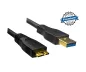 Preview: USB 3.0 Kabel A Stecker auf micro B 3.0 Stecker, vergoldete Kontakte, schwarz, 1,00m, DINIC Polybag