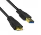 Preview: USB 3.0 Kabel A Stecker auf micro B 3.0 Stecker, vergoldete Kontakte, schwarz, 5,00m, DINIC Polybag