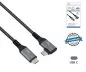 Preview: DINIC USB C 4.0-kabel, lige til 90° vinkel, PD 240W, 40Gbps, aluminiumsstik, nylonkabel, 0,50m