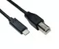 Preview: Kábel USB typu C na konektor USB 2.0 B, čierny, 0,50 m, polybag