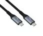 Preview: Kabel USB 3.2 HQ, tip vtiča C-C, črn, 0,50 m, podpira polnjenje 100 W (20 V/5 A), 20 GBit/s, večplastna vrečka