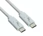 Preview: USB 3.2 Kabel Typ C-C Stecker, weiß, 2m, unterstützt 100W (20V/5A) Aufladung, Polybag