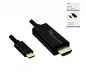 Preview: Cavo USB 3.1 con spina di tipo C a HDMI, 4K2K@60Hz, HDCP, HDR, nero, lunghezza 2,00 m, confezione