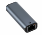 Preview: Adapter USB C-stik/RJ45 Gbit LAN-stik, 0,2 m, 10/100/1000 Mbps med automatisk detektering, space grey, DINIC polybag