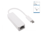 Preview: Adaptador ficha USB C / RJ45 Gbit LAN, branco, 10/100/1000 Mbps com deteção automática, 0,2 m, caixa DINIC