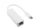Preview: Adapter USB C plug / RJ45 Gbit LAN, white, PB 10/100/1000 Mbps with auto-detection, 0.2m, DINIC Polybag