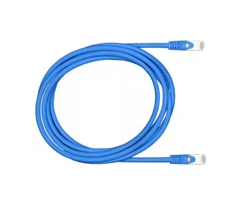 Premium Cat.7 Patchkabel, LSZH, 2x RJ45 Stecker, Kupfer, blau, 0,30m