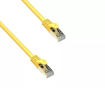 Premium Cat.7 Patchkabel, LSZH, 2x RJ45 Stecker, Kupfer, gelb, 0,30m