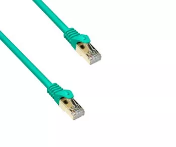 Premium Cat.7 Patchkabel, LSZH, 2x RJ45 Stecker, Kupfer, grün, 0,30m