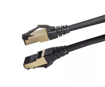 Cat. 8.1 patch cable 2000Mhz, 40G, black, copper, LSZH, 15m