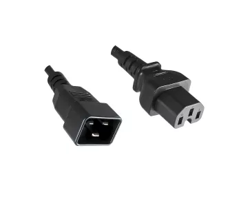 Warm device cable C15 to C20, 1mm², extension, VDE, black, length 1.80m