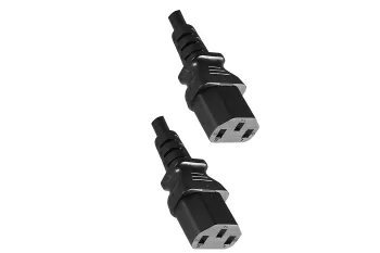 Y-cold device cable 2x C13 to C20, 1,5mm², extension, VDE, black, length 2,00m