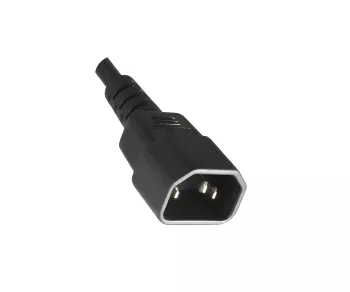 Cold appliance cable C14 to C5, 0,75mm², extension, VDE, black, length 1,80m