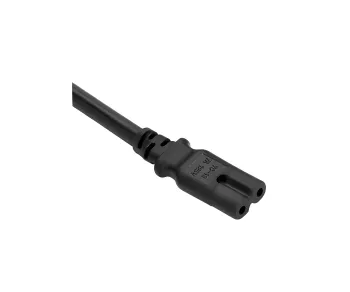 Netzkabel C8 auf C7 Verlängerung, 0,75mm², VDE, schwarz, Länge 2,00m