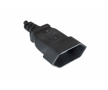 Netzkabel Eurostecker auf Eurobuchse, 0,75mm², Euro CEE 7/16, Verlängerung, schwarz, DINIC Box, Länge 0,20m