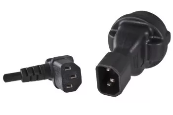 Power adapter, mains adapter protective contact socket CEE 7/3 to C14 IEC plug