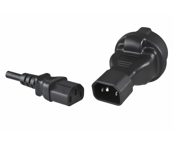 Adaptor de alimentare, adaptor de rețea priză de siguranță CEE 7/3 la fișă IEC C14, adaptor UPS