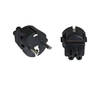 Power adapter, power adapter grounding plug CEE 7/7 to C5 Mickey Mouse