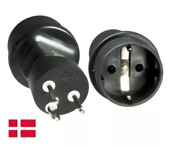 Power adapter Denmark CEE 7/3 to DNK type K CEE 7/3 socket/DNK 3pin type K plug, YL-2623