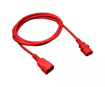 Kaltgerätekabel C13 auf C14, VDE, rot, 0,5m IEC 60320-C13/C14, Verlängerung, 0,75mm²