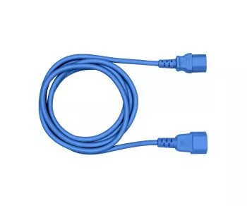 Kaltgerätekabel C13 auf C14, VDE, blau, 0,5m IEC 60320-C13/C14, Verlängerung, 0,75mm²