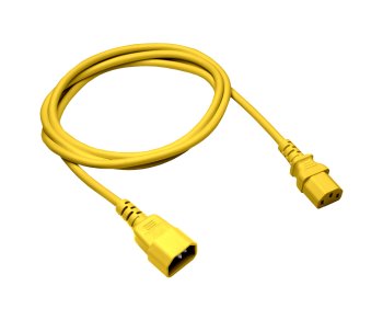 Cable de alimentación C13 a C14, amarillo, 0,75 mm², prolongación, VDE, longitud 0,50 m