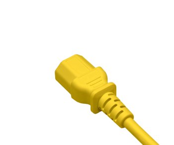 Cable de alimentación C13 a C14, amarillo, 0,75 mm², prolongación, VDE, longitud 0,50 m