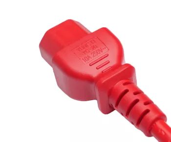 Warm appliance cable C14 to C15, 1mm², 1,5m, red H05V2V2F3G 1mm², Extension