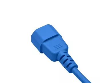 Kaltgerätekabel C13 auf C14, blau, 0,75mm², Verlängerung, VDE, Länge 1,80m