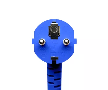 Netzkabel CEE 7/7 auf C13, 0,75mm², blau, 0,5m CEE 7/7 90°/IEC 60320-C13, VDE