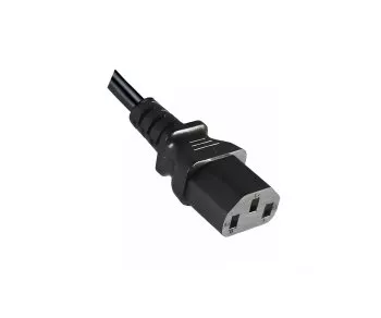Power cable with an extra-large cross-section of 1.5mm², CEE 7/7 90° to C13, VDE-certified, black, 1.80m