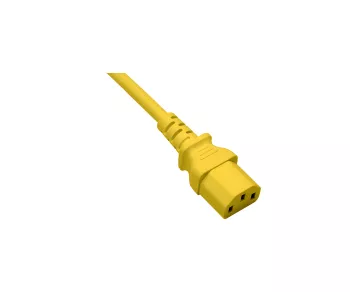 Omrežni kabel Europe CEE 7/7 90° do C13, 0,75 mm², VDE, rumen, dolžina 1,00 m