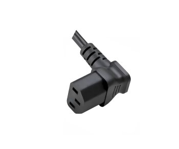 Netzkabel CEE 7/7 90° auf C13 90°, 0,75mm², VDE, schwarz, Länge 1,80m