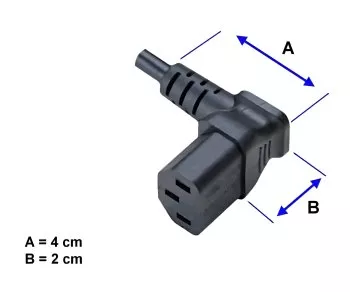 Câble secteur CEE 7/7 90° sur C13 90° u/o, 1mm², VDE, noir, longueur 3,00m