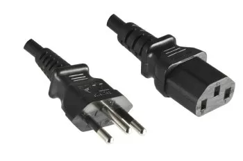 Cable de alimentación Brasil tipo N a C13, 0,75mm², INMETRO, negro, longitud 1,80m