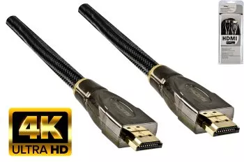 Premium HDMI-kaapeli, uros - uros, DINIC Dubai Range, musta, pituus 1.00m, läpipainopakkaus, läpipainopakkaus