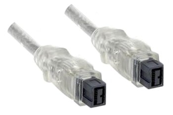 Kabel FireWire 9kolíková zástrčka na zástrčku, propojovací kabel IEEE 1394b, průhledný, 2,00 m