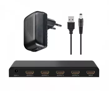 HDMI-Splitter 1 auf 4 (4K @ 30 Hz) max. Auflösung 4K/30Hz (3840x2160) UHD, DINIC Box