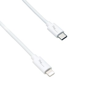 Kabel USB C na Lightning, MFi, krabička, bílý, 1 m, certifikovaný MFi, synchronizační a rychlonabíjecí kabel