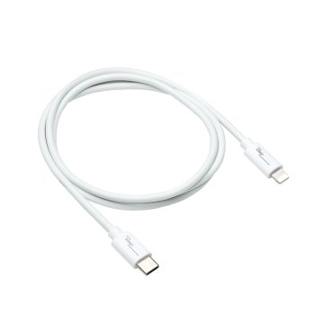 Kabel USB C na Lightning, MFi, krabička, bílý, 1 m, certifikovaný MFi, synchronizační a rychlonabíjecí kabel