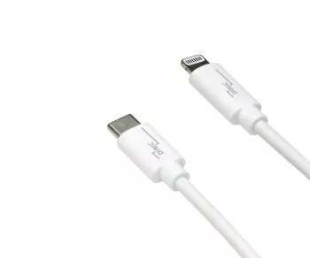 Cavo da USB C a Lightning, MFi, certificato MFi, cavo di sincronizzazione e ricarica rapida, bianco, scatola DINIC con foro Euro, 0,5 m